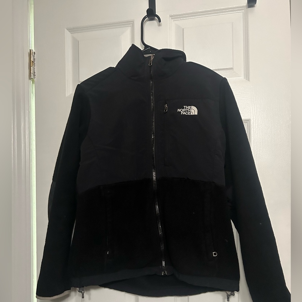 North Face Denali Fleece Women’s Medium M Black Polartec Full Zip Jacket Logo
